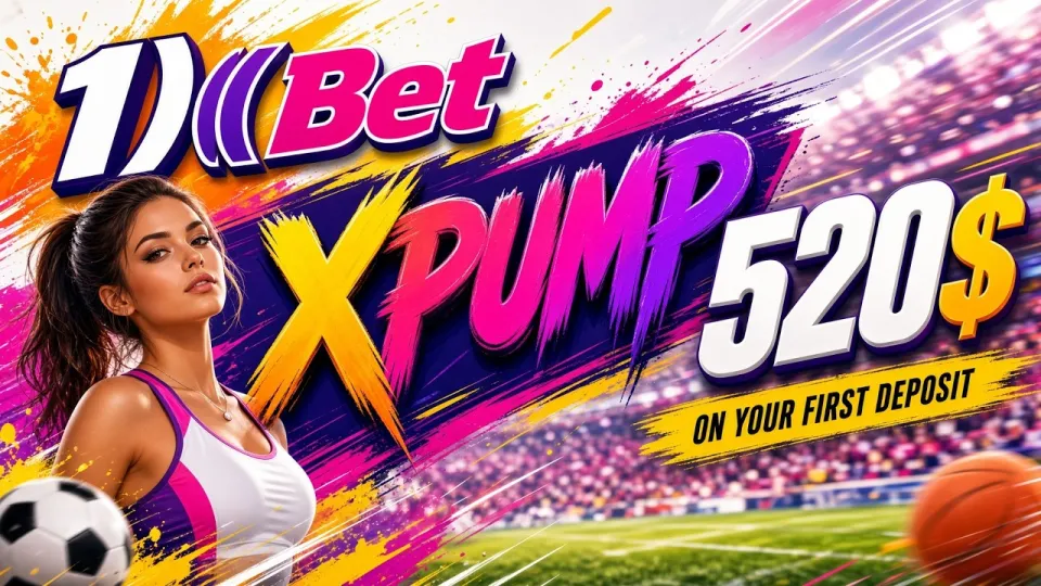 1XBET promo code XPUMP gives new players a 100% first-deposit bonus up to $520 when entered at registration